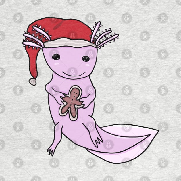 Christmas axolotl by Antiope